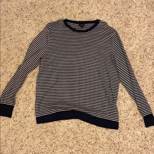 J Crew Navy/White Striped Sweater Size: L